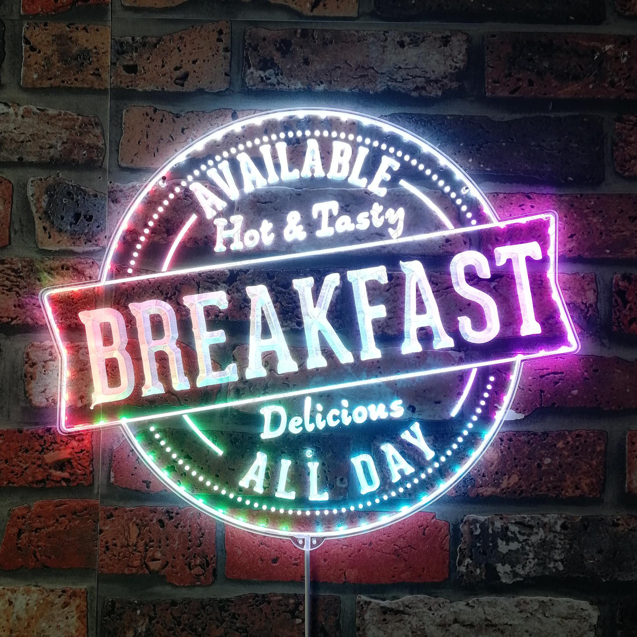 All Day Breakfast Available Rgb Dynamic Glam Led Sign - Cut-To-Edge ...