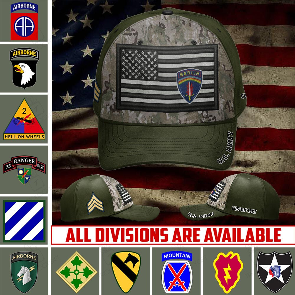 Customized Army Divisions Hat All Over Printed - TrilogyGift