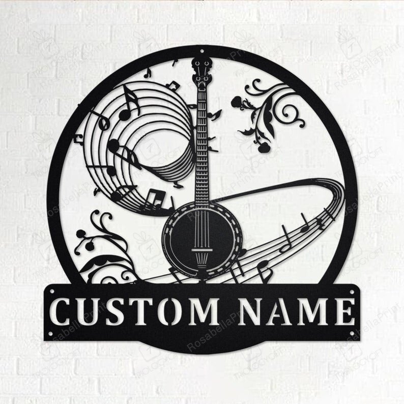 Custom Banjo Personalized Banjo Name Sign Decoration For Room Banjo ...