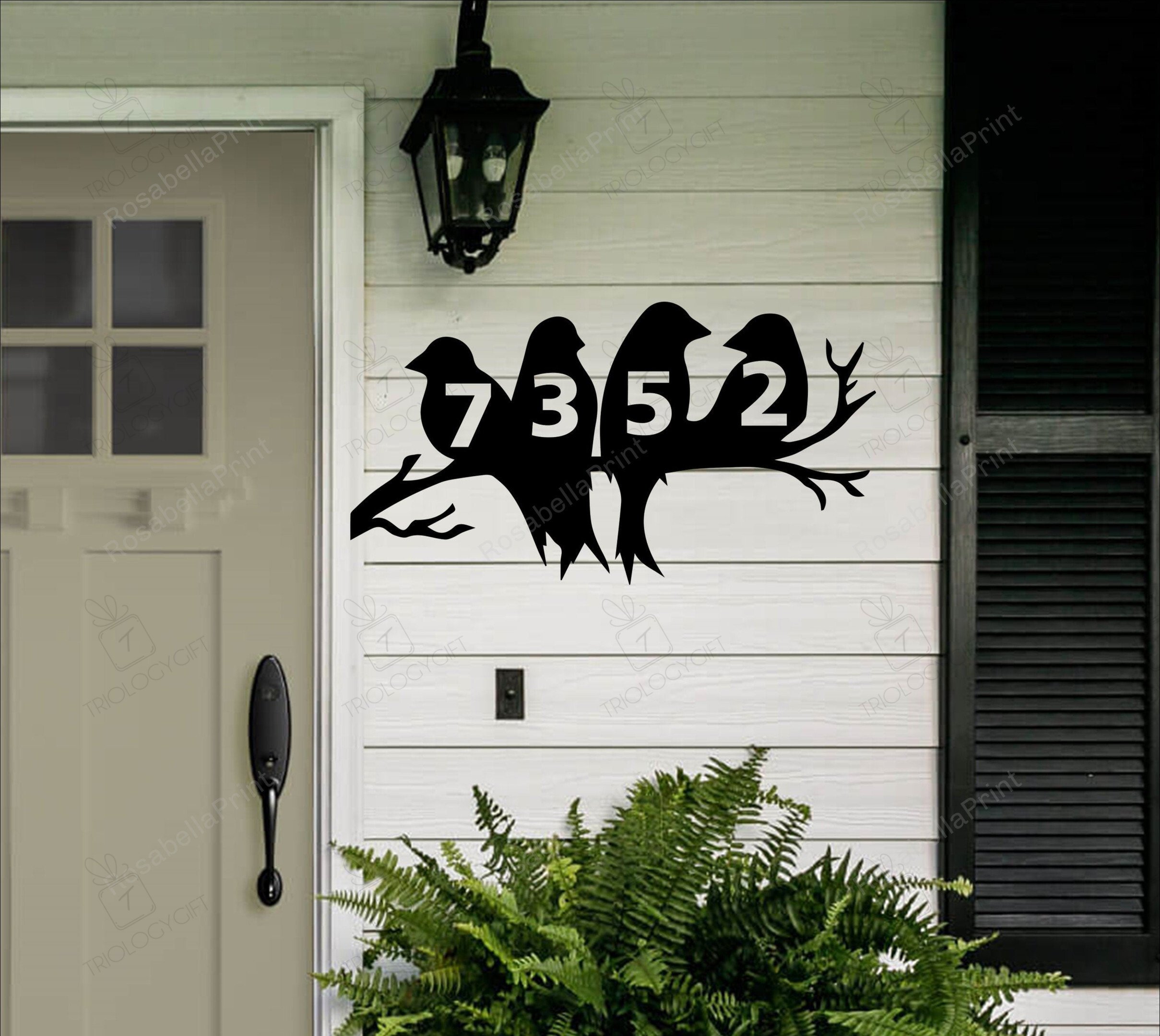 Branch Sign Birds On A Branch Sign Address Sign Metal Steel Custom Address Sign ...