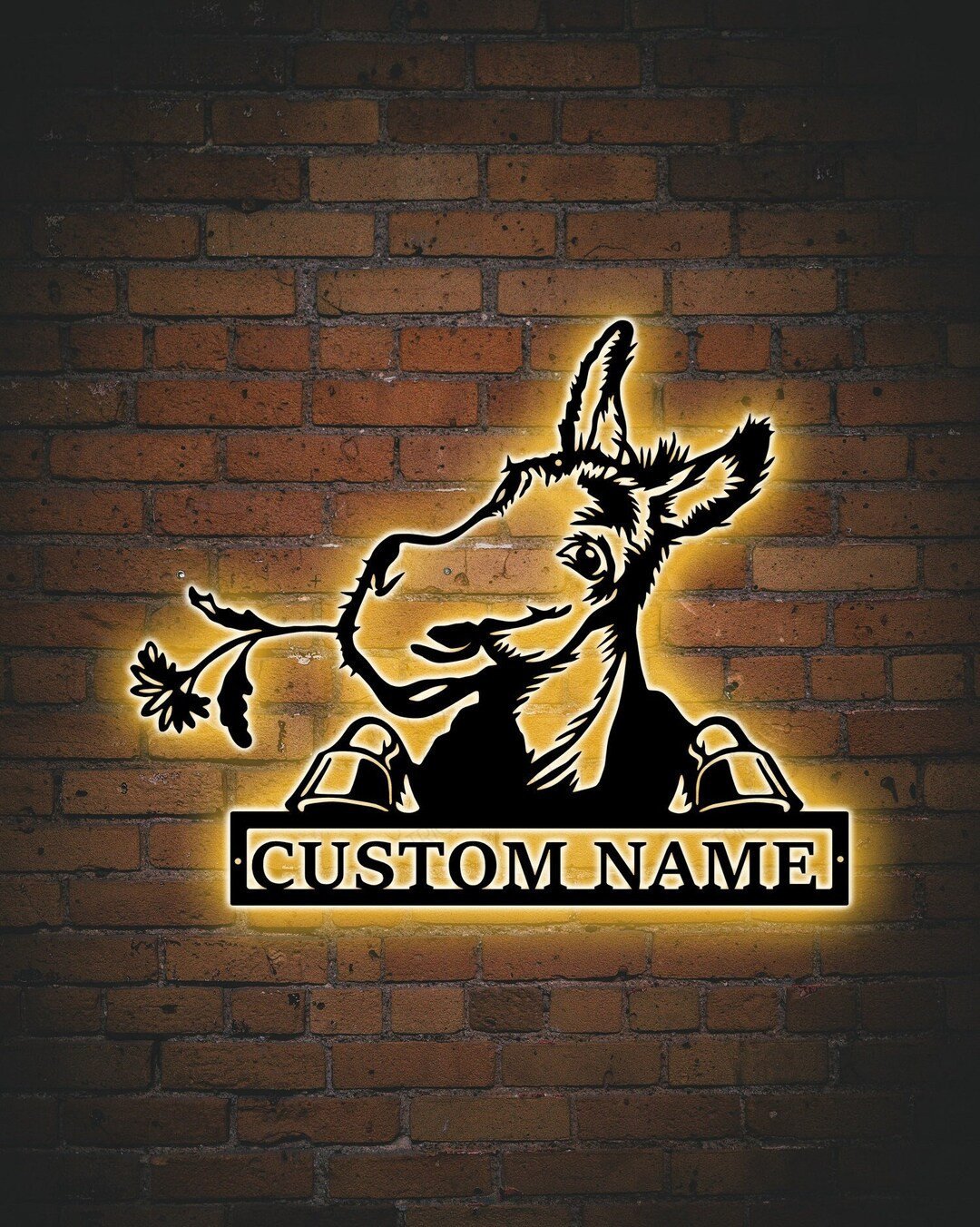 Fun Birthday Present, Personalized Donkey Wall Decor Metal Sign With ...