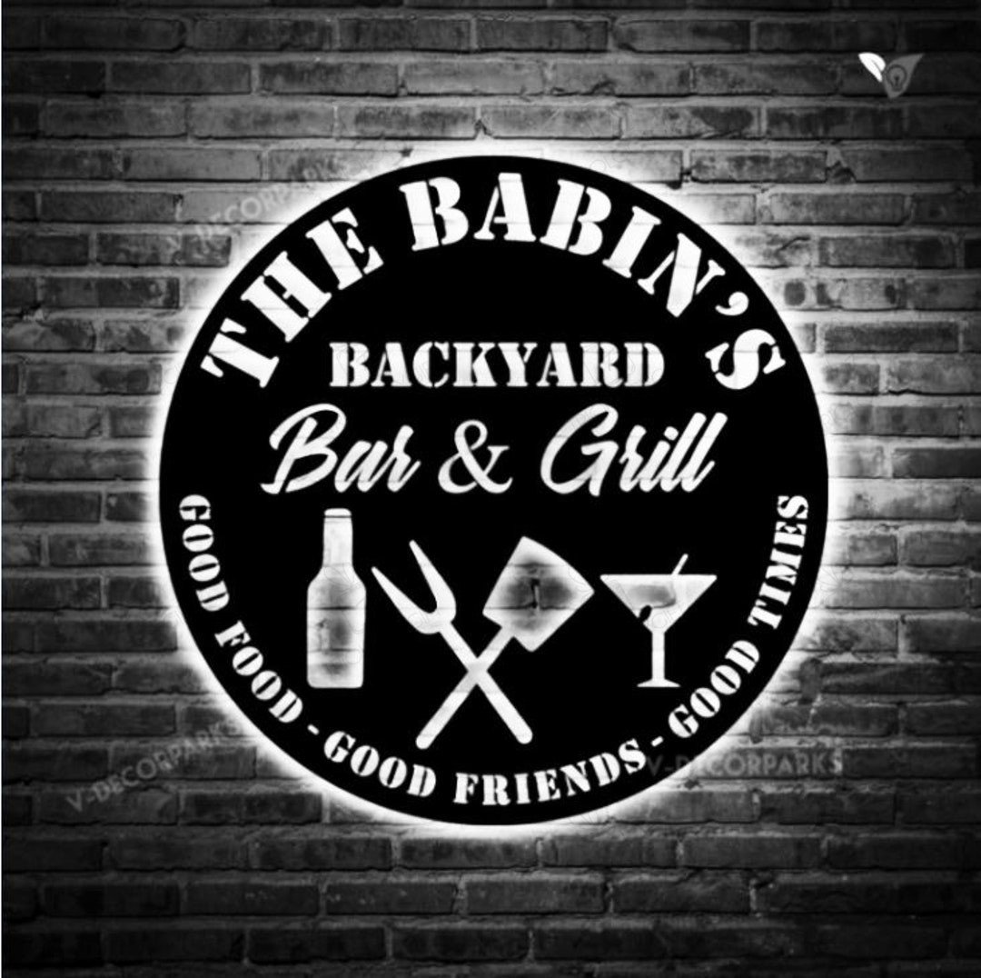 Bar LED Metal Art Sign Personalized, Light up Bar Metal Sign Custom ...