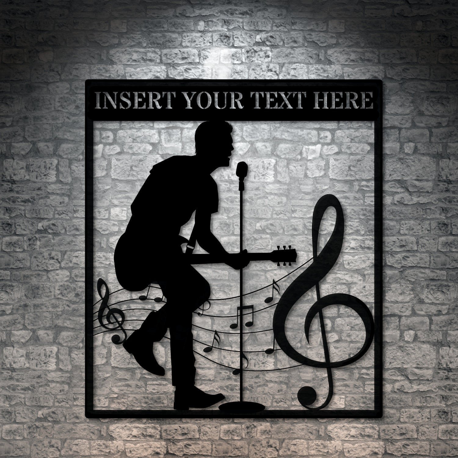 Music Man Sign Personalized Male Guitarist And Notes Name Metal Sign Custom Music ...