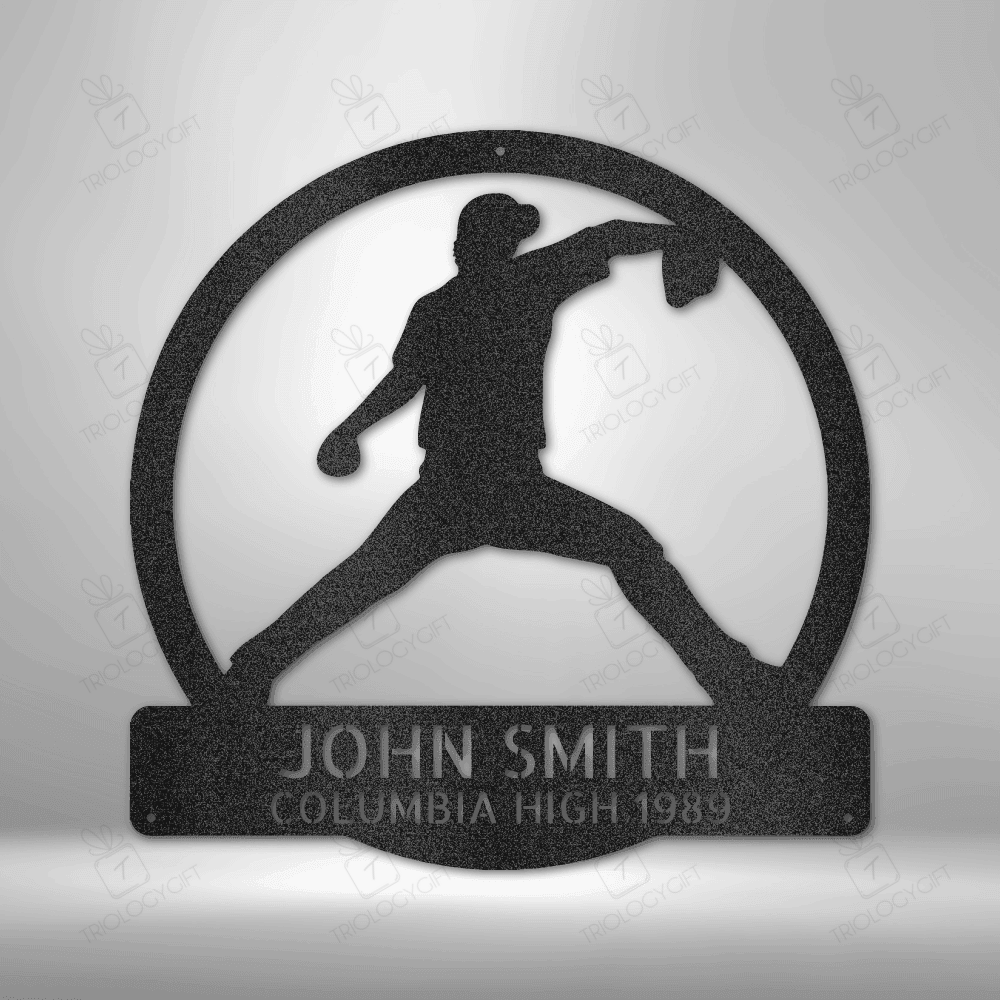 Personalized Baseball Pitch Name Metal Sign - Custom Baseball Steel ...
