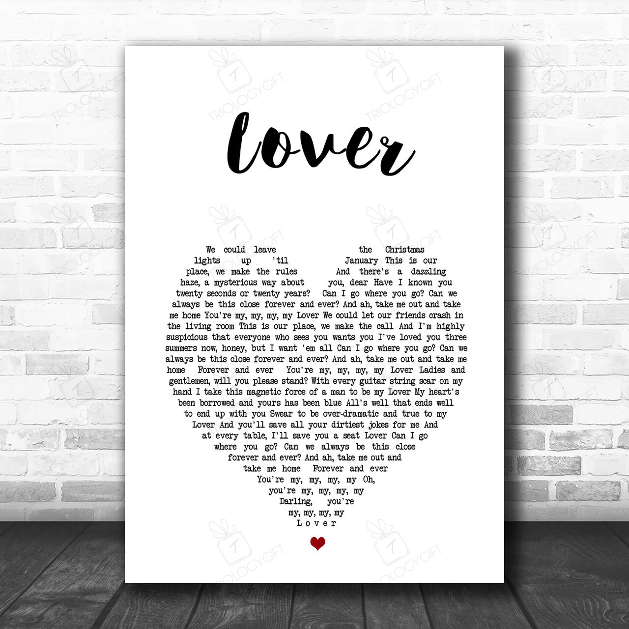 Taylor Swift Lover White Heart Song Lyric Music Poster Print ...