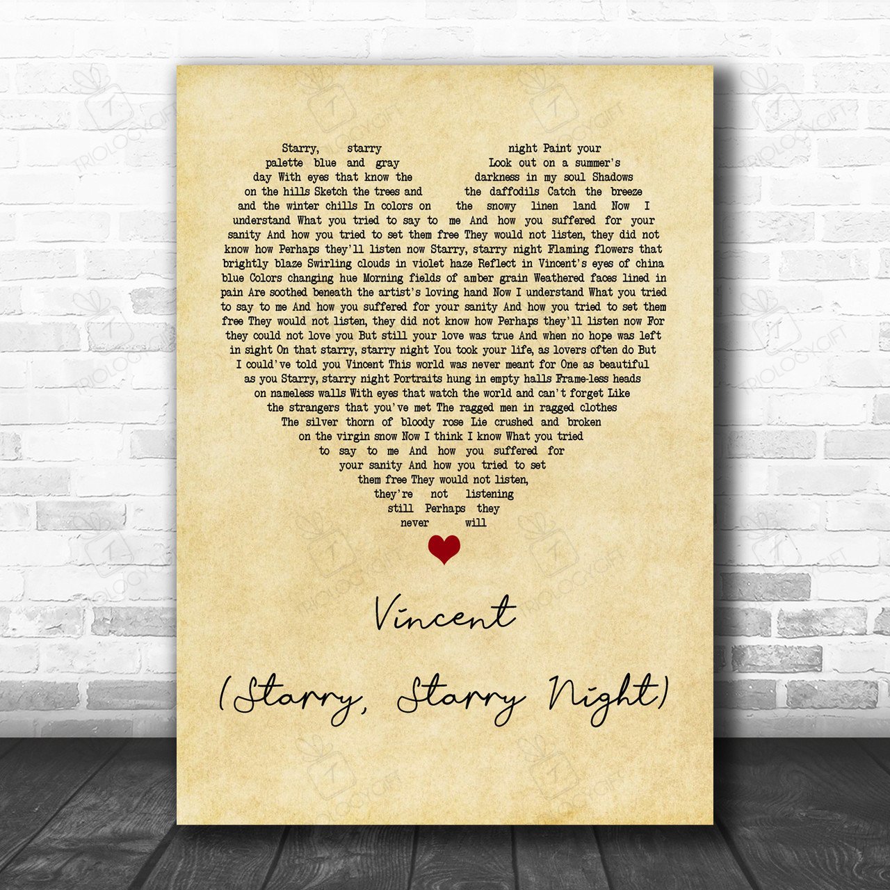 Don Mclean Vincent (Starry, Starry Night) Vintage Heart Song Lyric Mus ...
