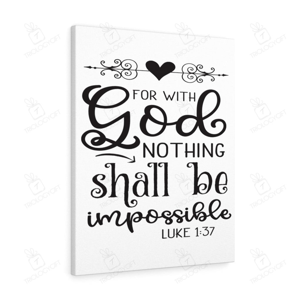 Scripture Canvas For With God Luke 1:37 Christian Bible Verse ...