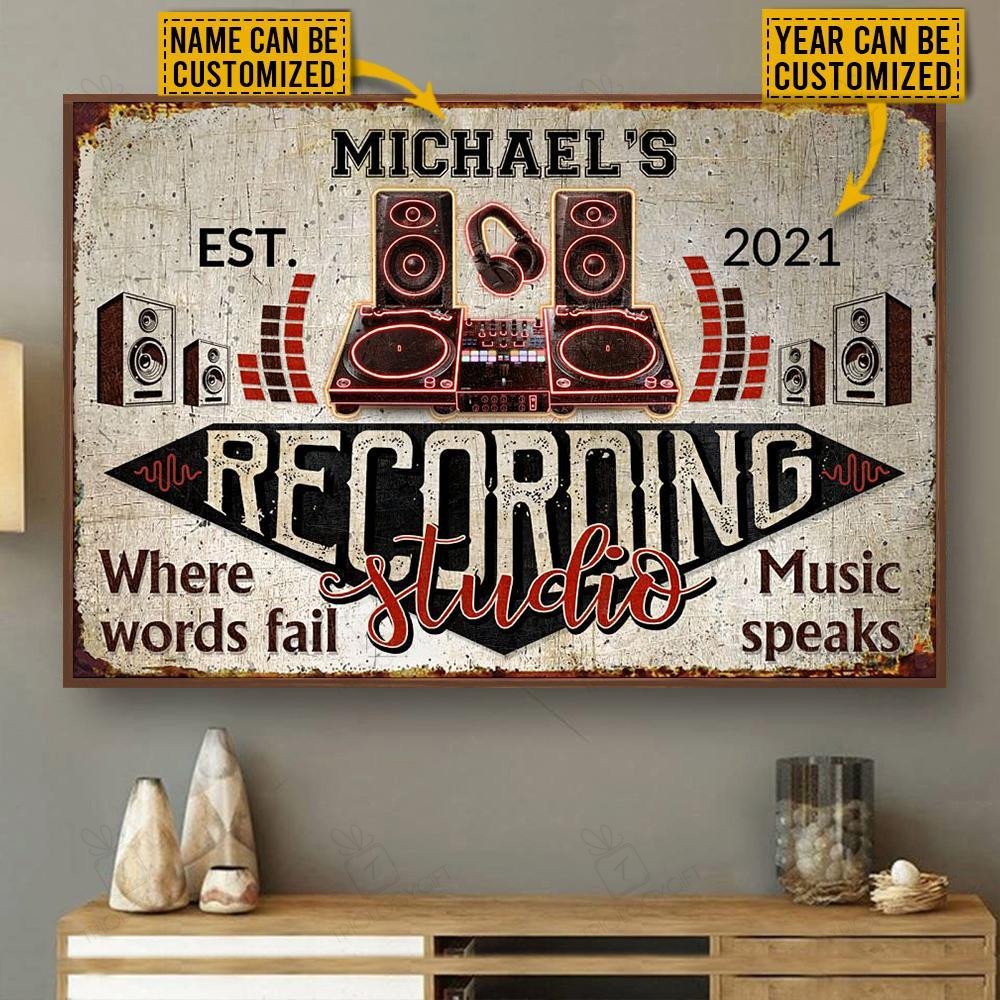 Personalized Canvas Painting Frames Dj Board Recording Studio Framed ...