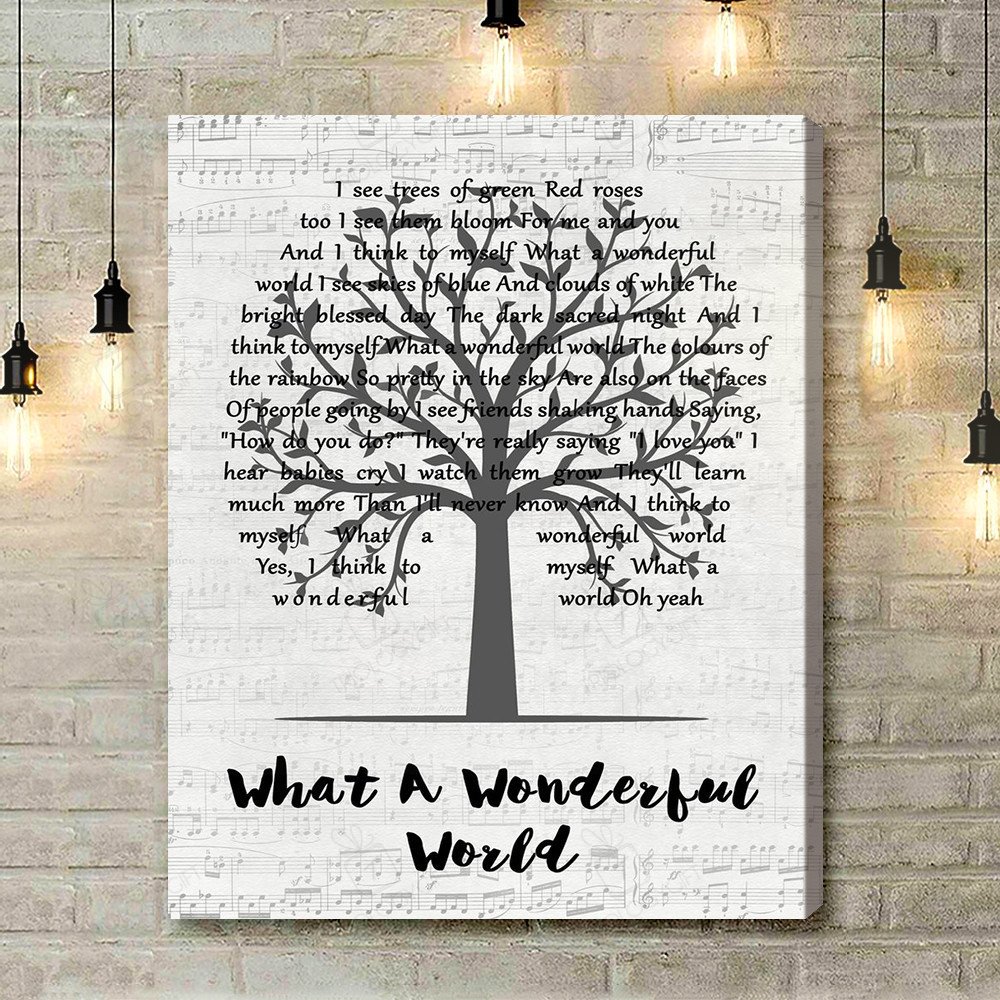 Wonderful Script Louis Armstrong What A Wonderful World Music Script Tree Song Lyric Art ...
