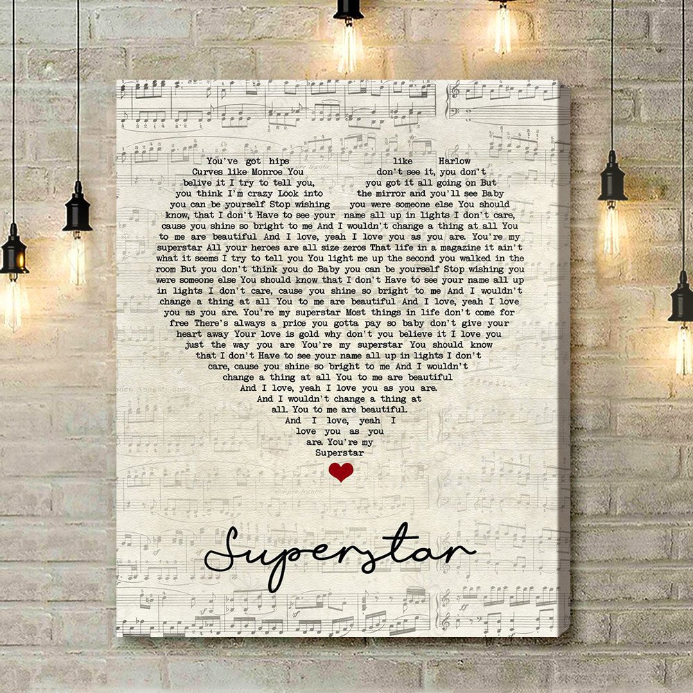Overtones Script The Overtones Superstar Script Heart Song Lyric Art Print - Canvas ...
