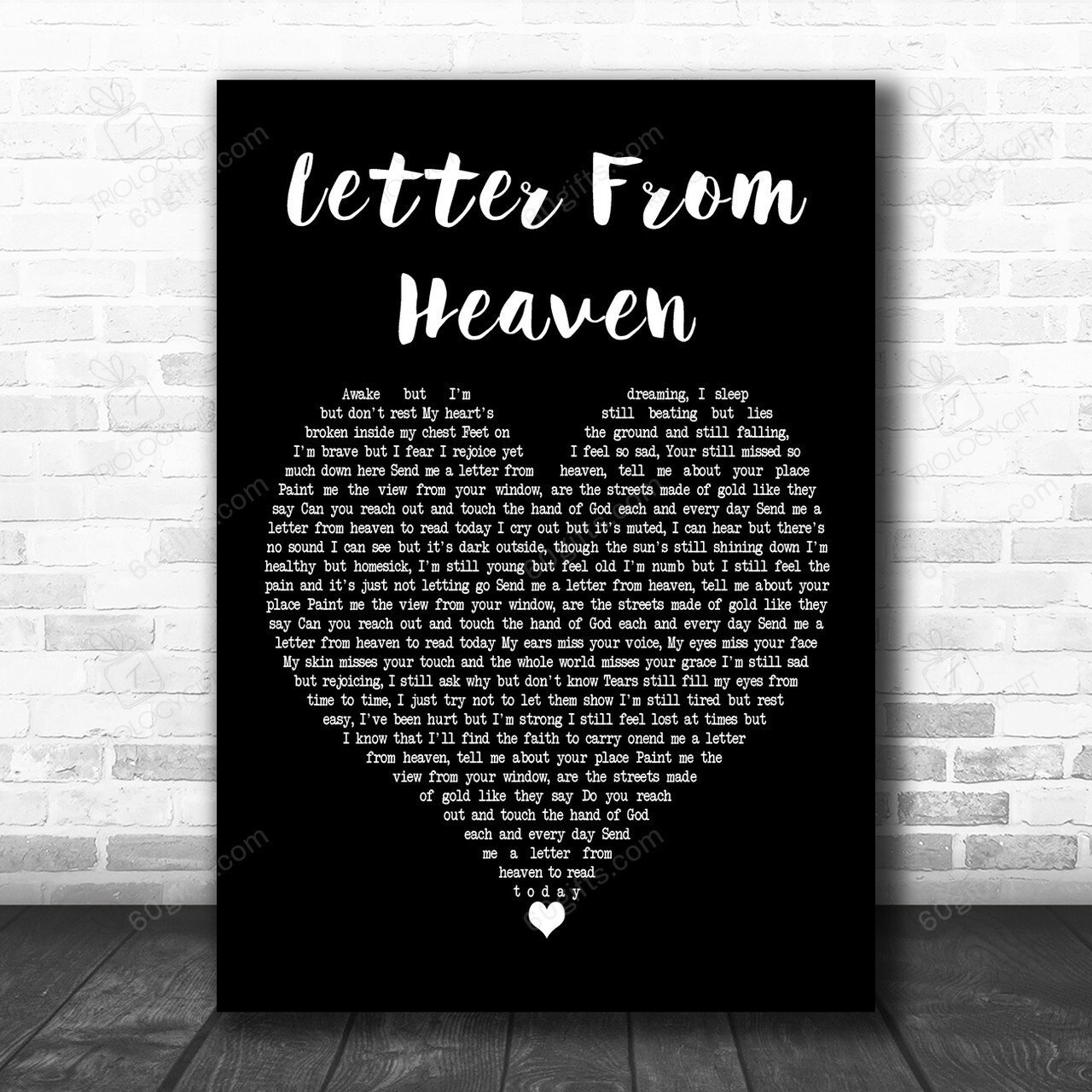 Tim Shetler Tim Shetler Letter from Heaven Black Heart Decorative Art Gift Song ...