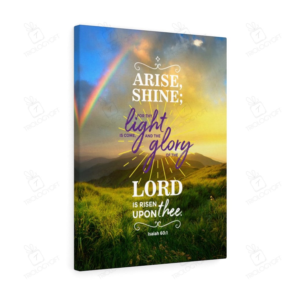 Scripture Canvas Arise Isaiah 60:1 Christian Wall Art Bible Verse ...