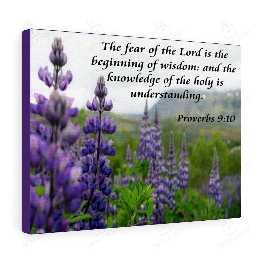 Bible Verse Canvas The Fear of The Lord Proverbs 9:10 Christian Wall ...
