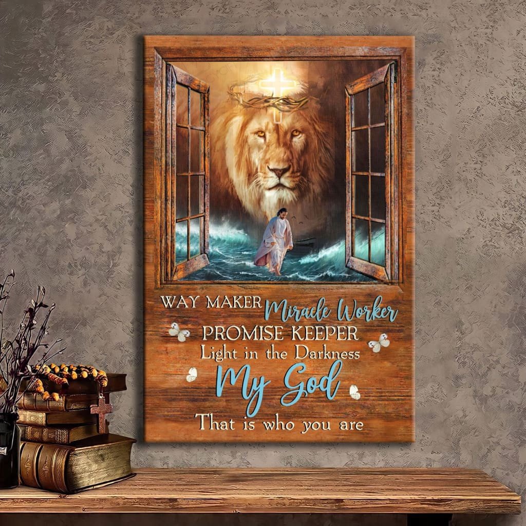 Way Maker Jesus Way Maker , Jesus The Lion Of Judah Canvas Hanging Gift, Canvas Paiting ...
