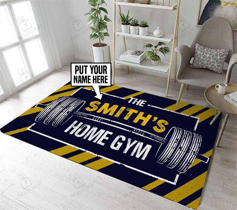 Exercise Area Rugs Personalized Home Gym Area Rug Carpet | Rosabella - TrilogyGift