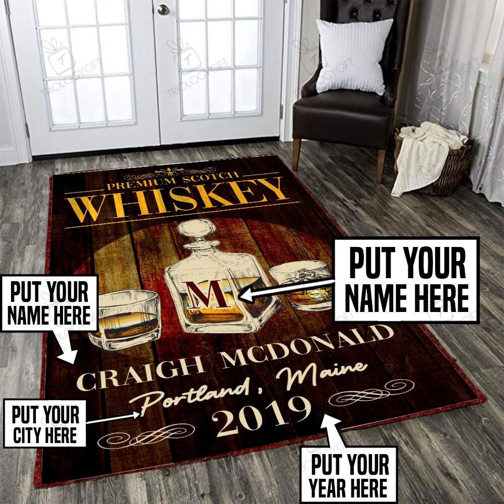 Custom Beer Rug personalized whiskey rug 05909 Living Room Rugs, Bedroom Rugs, Kitchen ...