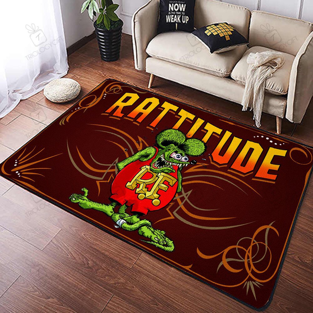 Rat Area Rug Hot Rod Rattitude Rat Fink Area Rug Hot Rod Rug For Garage, Automotive ...