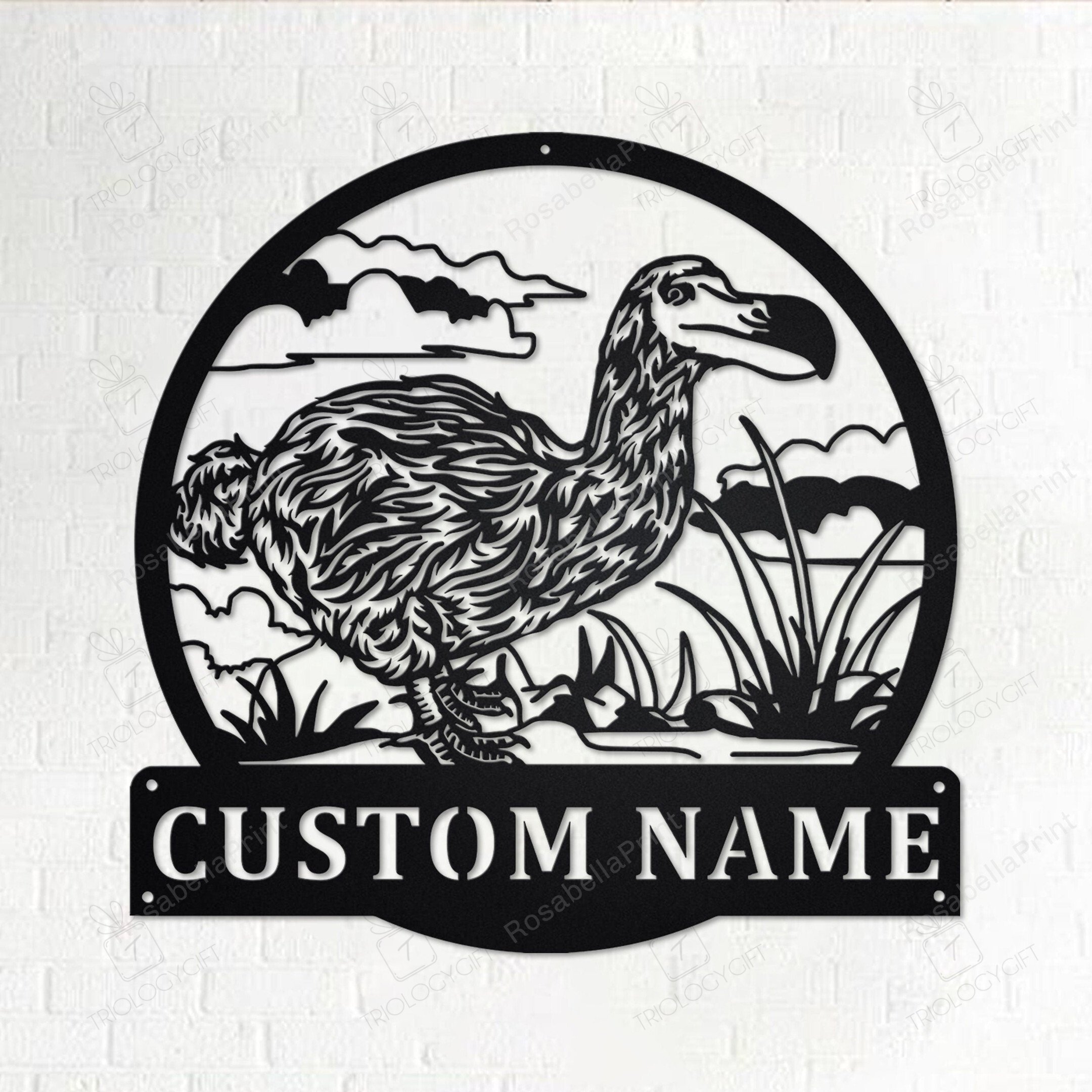 Custom Dodo Metal Wall Art, Personalized Dodo Name Sign Decoration For ...
