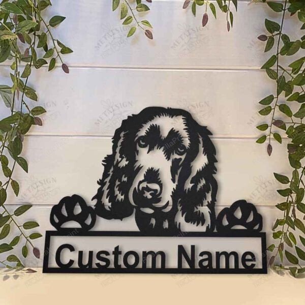English Cocker Spaniel Personalized Metal , Cut Metal Sign, Metal Wall ...