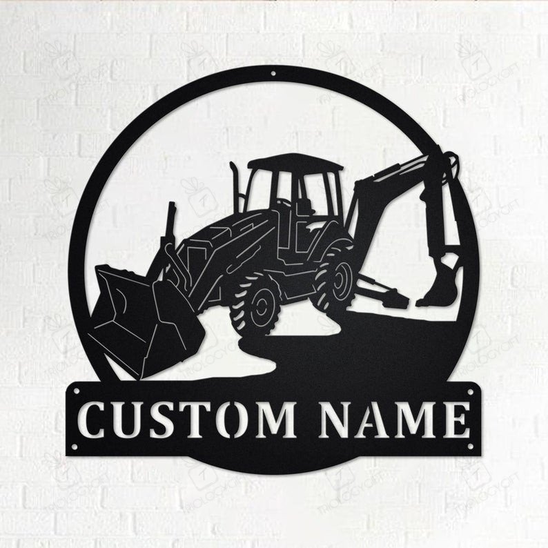 Custom Backhoe Personalized Backhoe Name Sign Decoration For Room ...