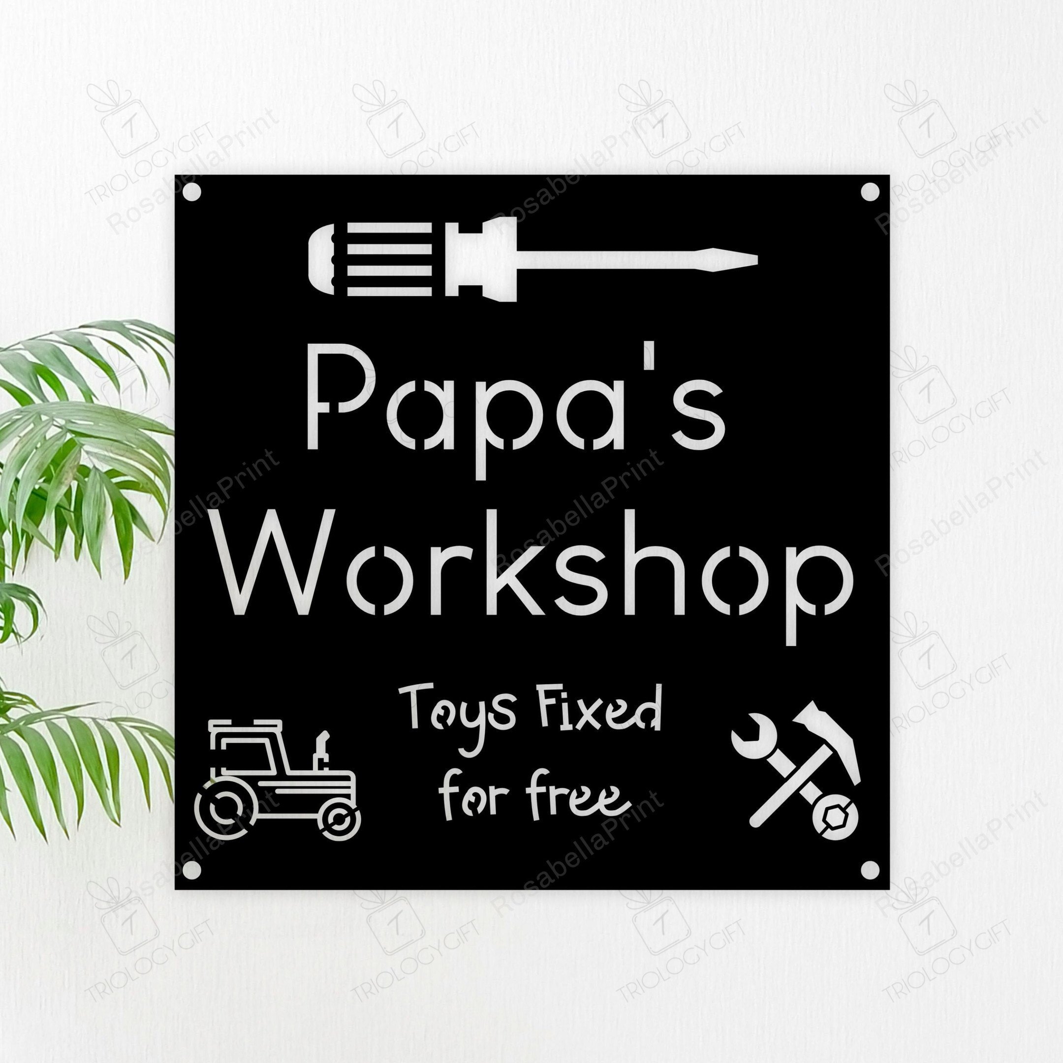 Pop Daddy Signs Workshop Signs For Grandpa Papa Poppa Pappy Or Daddy Toys Fixed For ...