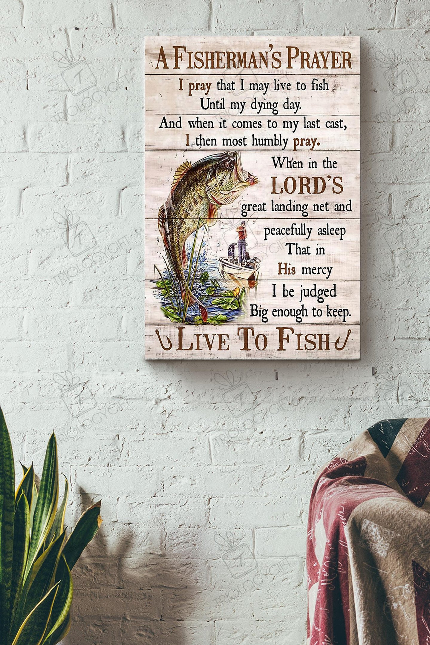 Prayee Fish Fishing A Fishermans Prayer Live To Fish Canvas Gallery Painting ...
