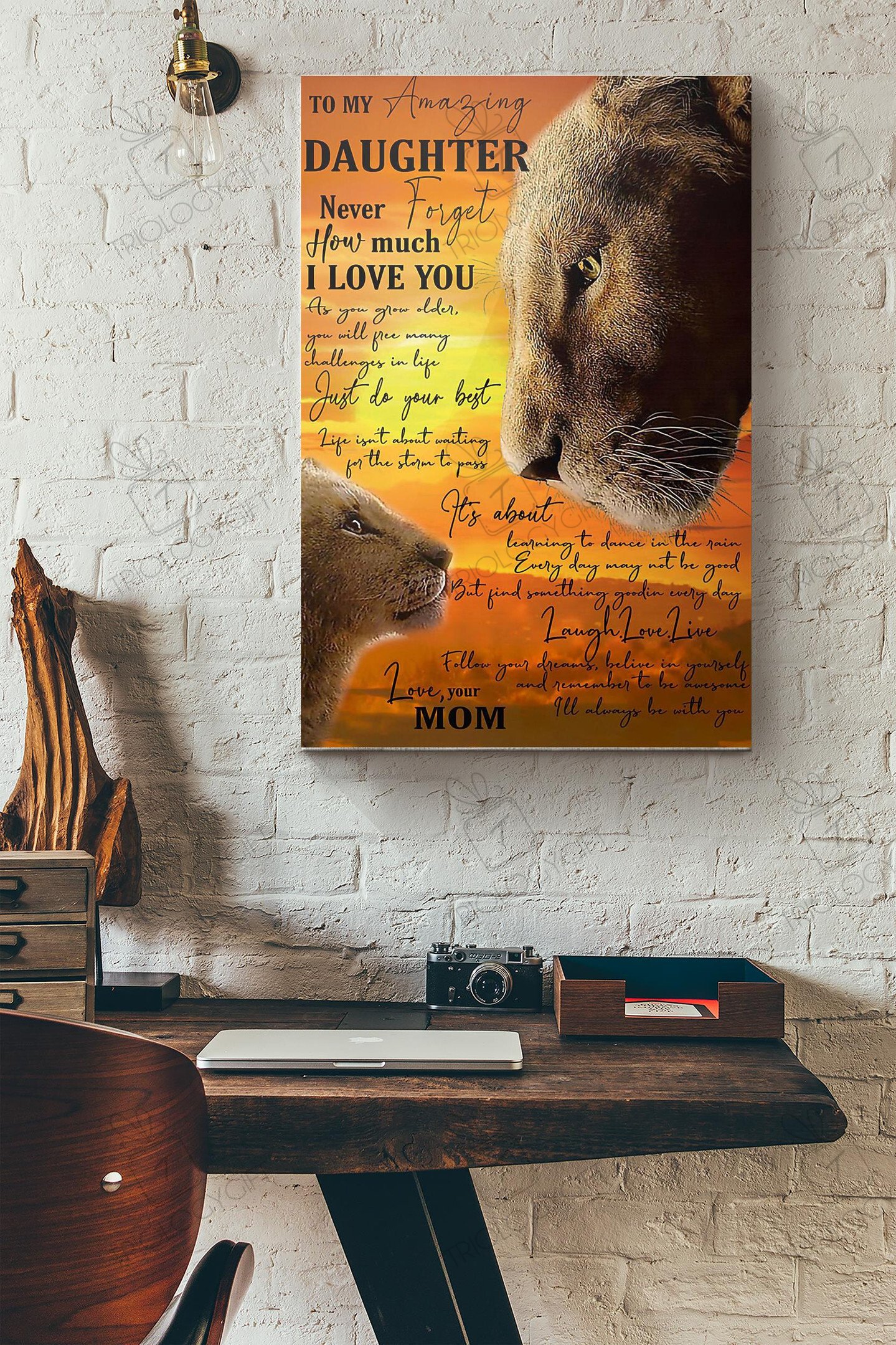 Lion To My Amazing Daughter Never Forget How Much I Love You Canvas ...