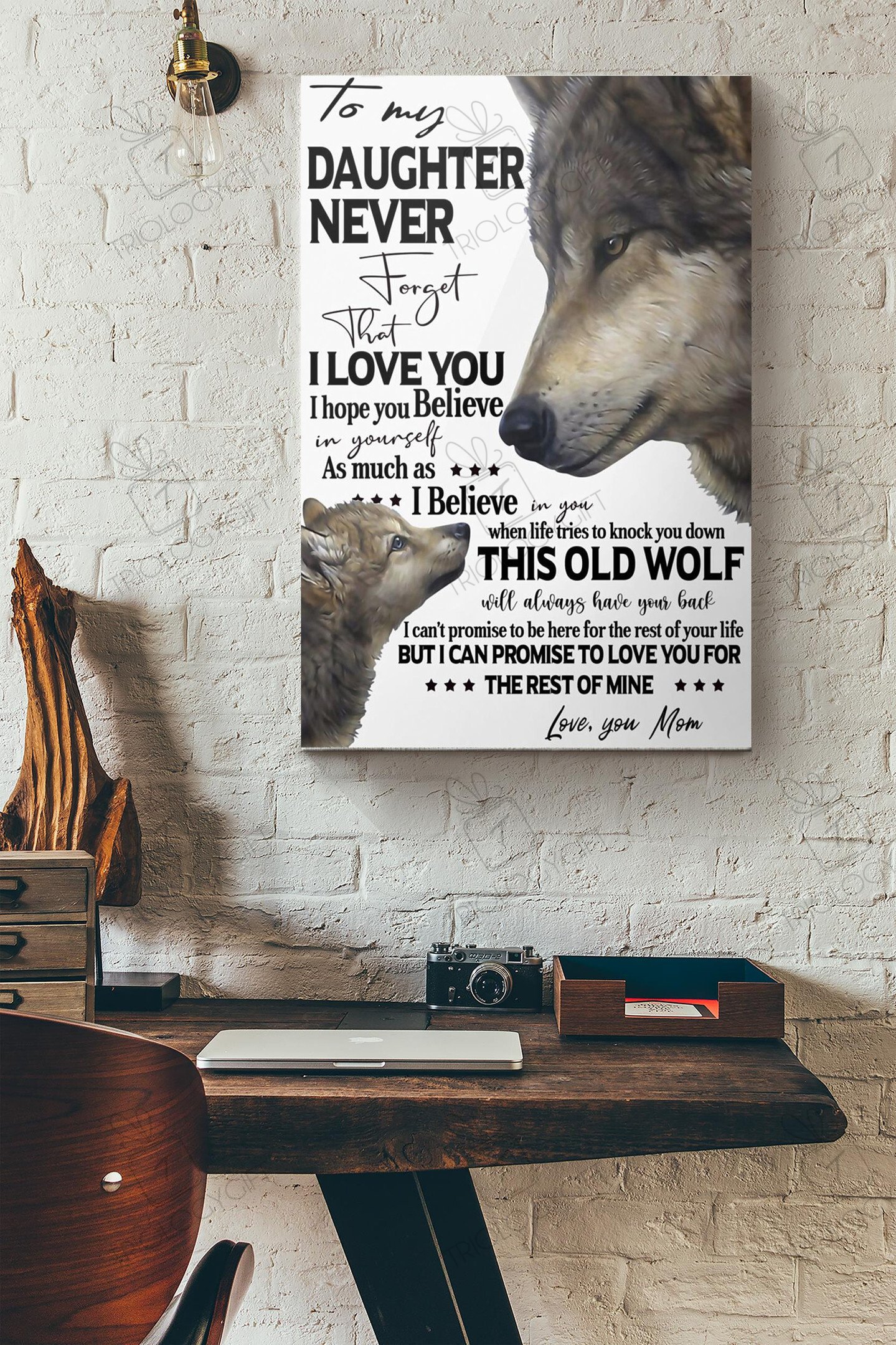Wolf To My Daughter Never Forget That I Love You Canvas Painting Ideas ...