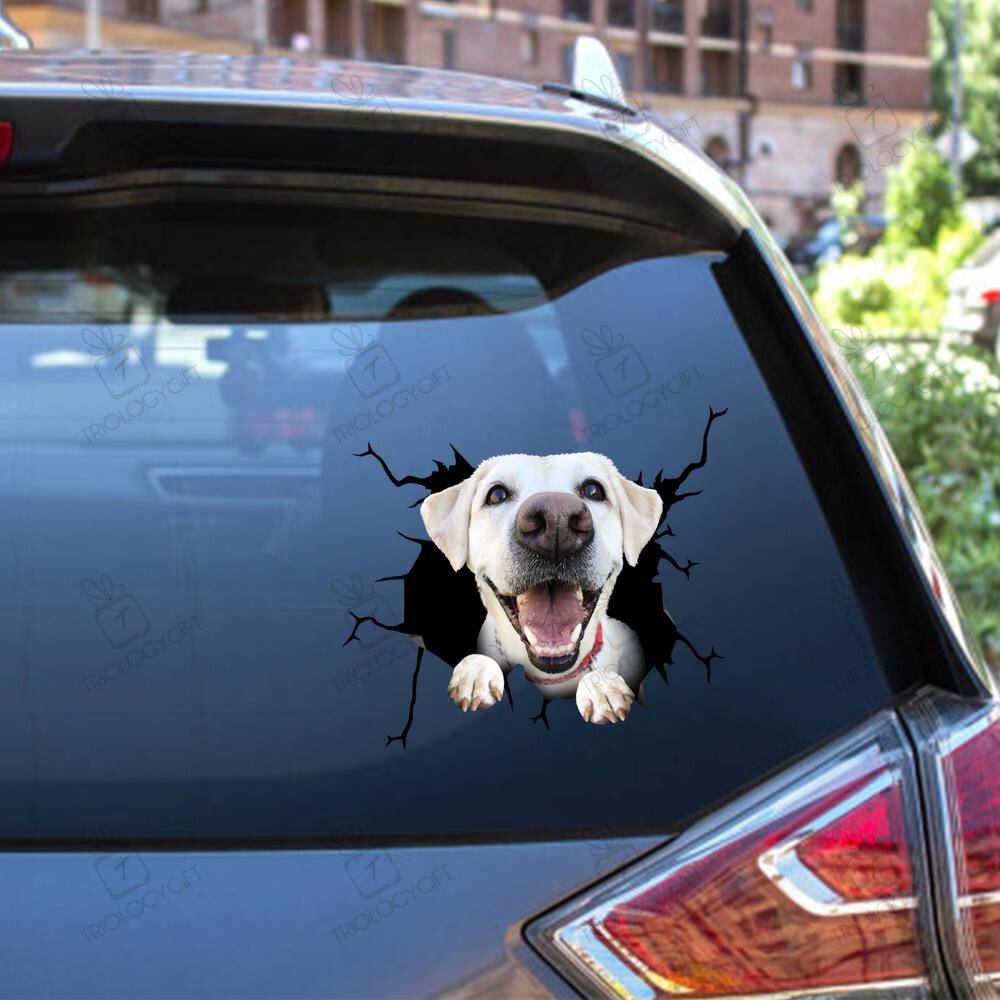 Labrador Dog Breeds Dogs Puppy Crack Window Decal Custom 3d Car Decal ...