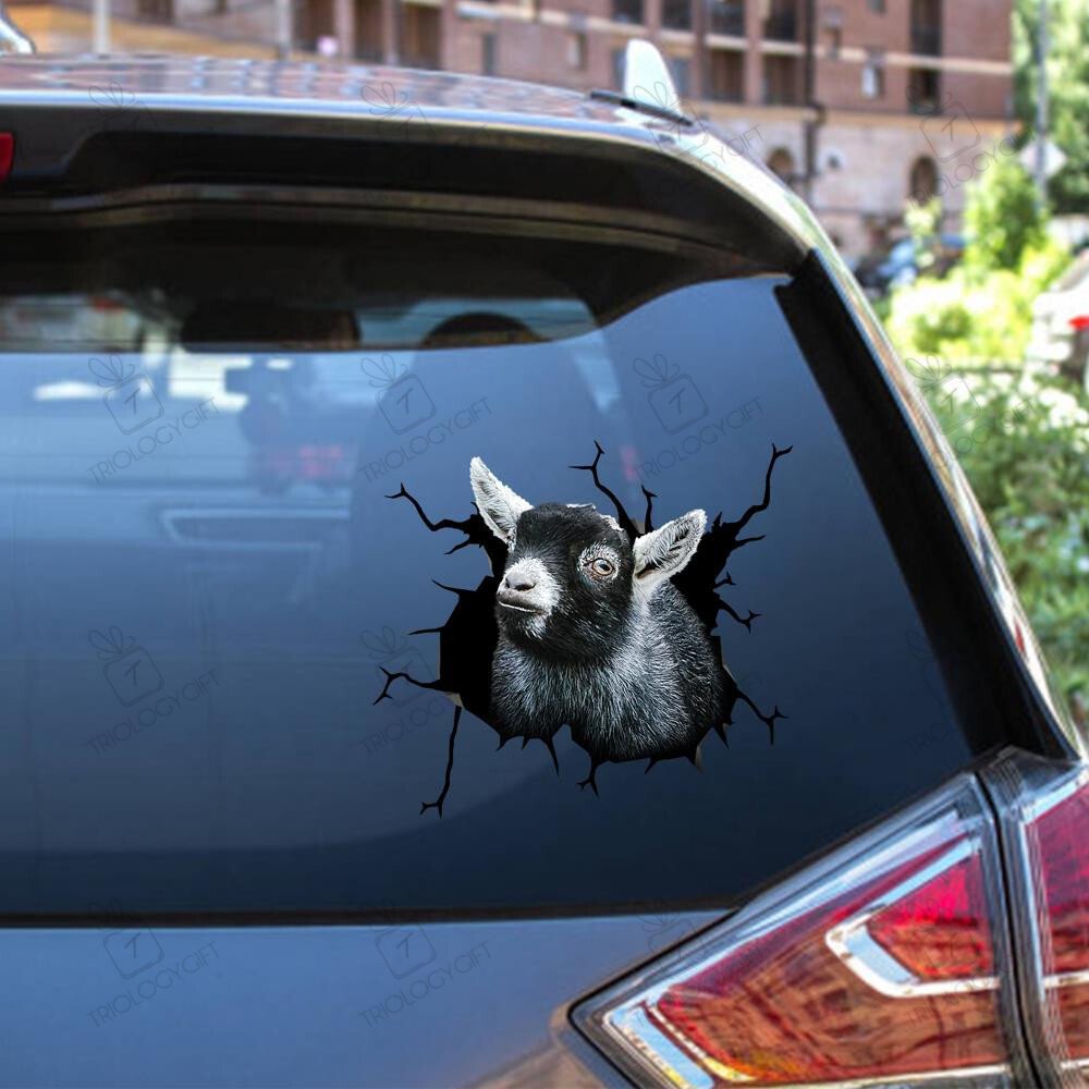 Pygmy Goat Crack Window Decal Custom 3d Car Decal Vinyl Aesthetic Decal ...