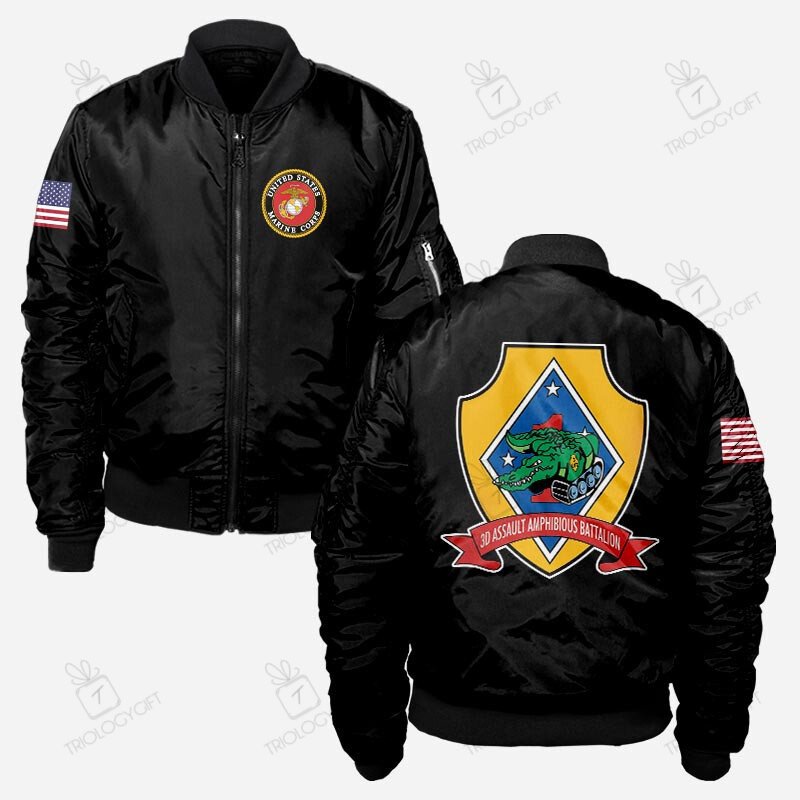 Personalized 3rd Amphibious Assault Battalion Back Design Bomber Jacket ...