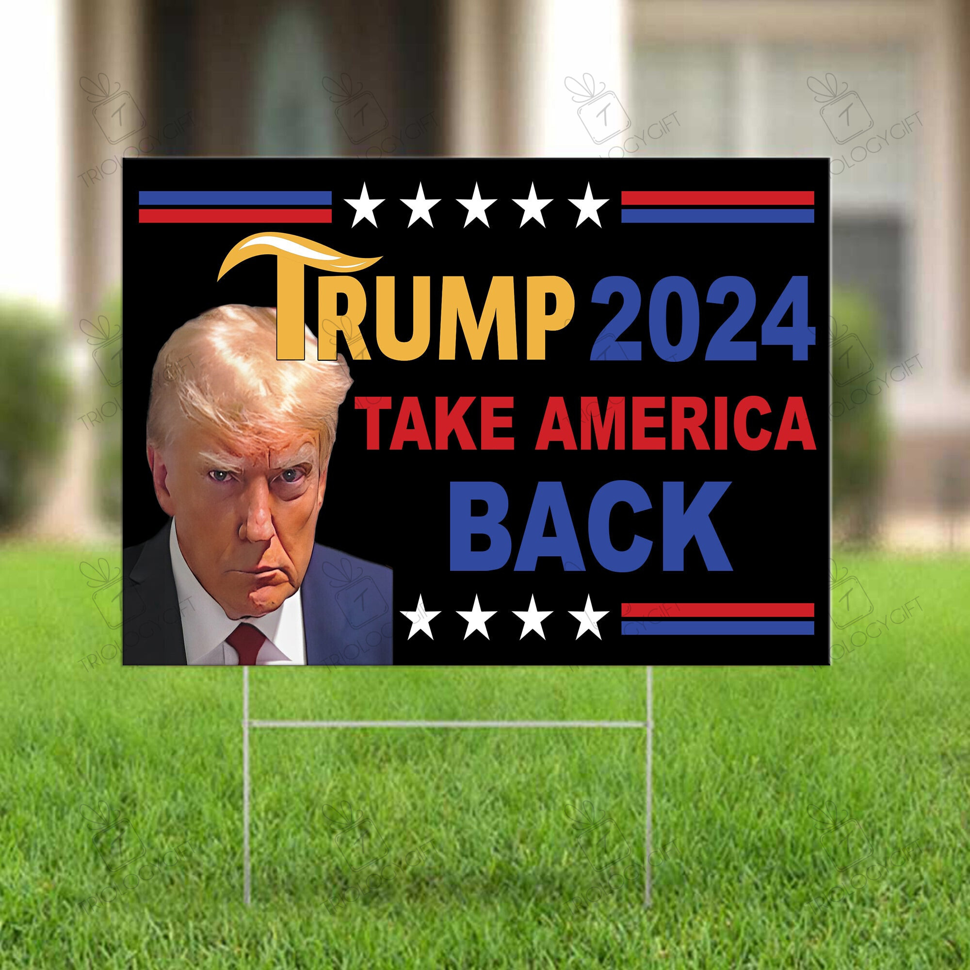 Trump 2024 Take America Back Yard Sign Donald Trump Mugshot Lawn Sign ...