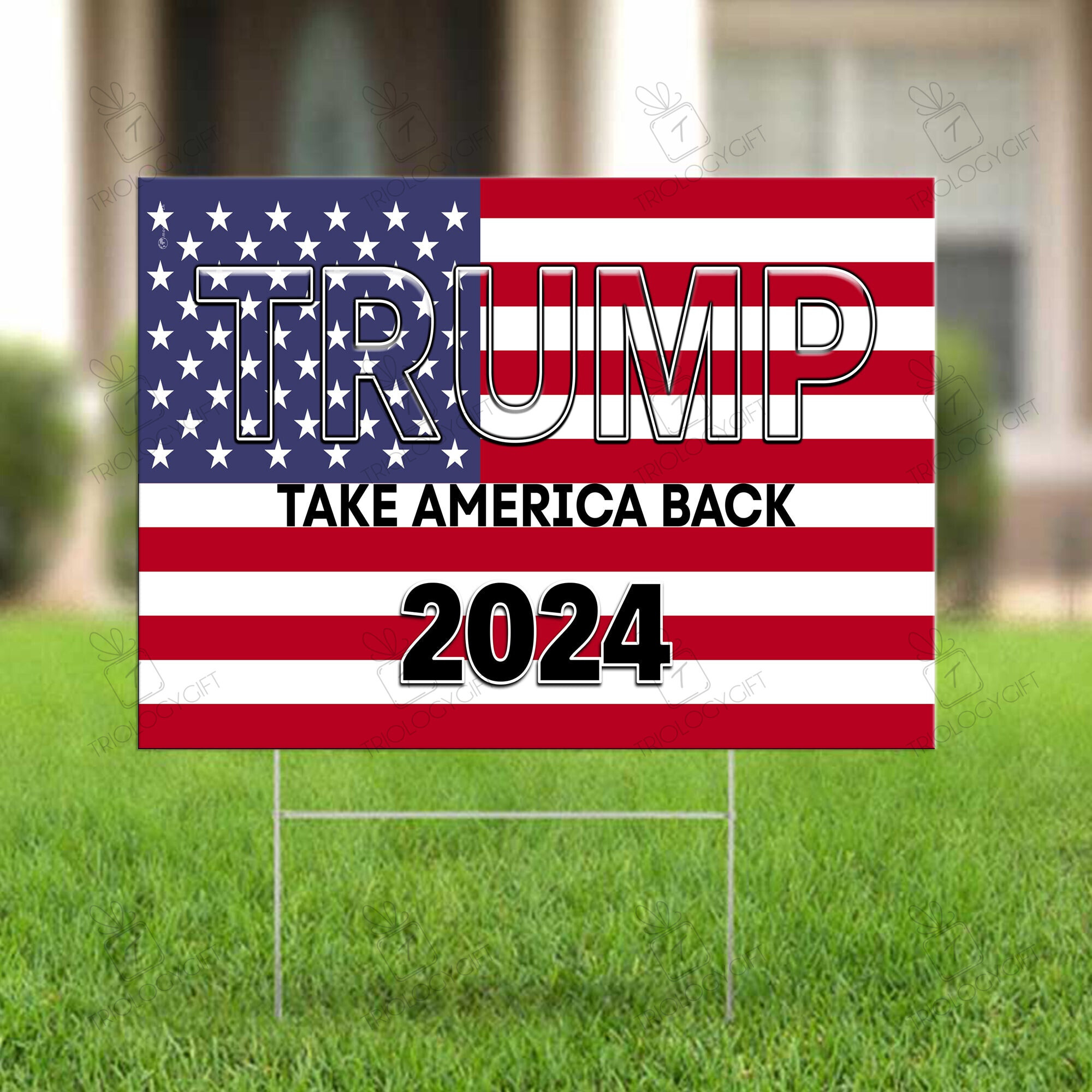 Donald Trump 2024 Yard Sign Take America Back Trump Lawn Sign Patriotic ...