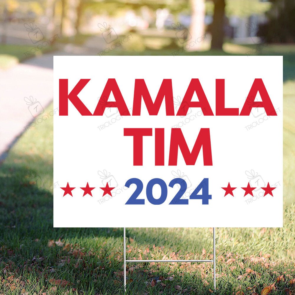 For Prez Sign Kamala Tim 2024 Yard Sign Harris Walz Merch Harris Walz For President ...