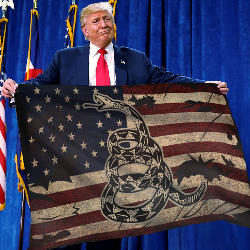 2x3 Foot Gadsden Flag 'Don't Tread On Me' – 2nd Amendment Militia Banner, Woven Poly Nylon (Trade Winds)