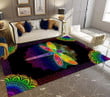 Dragonfly Color Mandala Rectangle Rug Home Decor for Bedroom Living Room