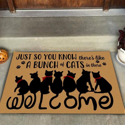 A Bunch Of Cats In There Easy Clean Welcome DoorMat - A Great Gift for Home Decor