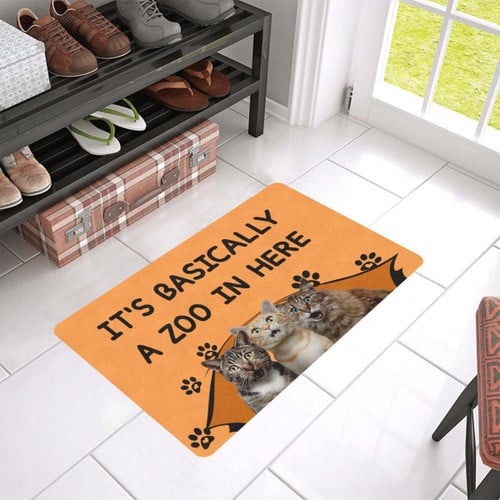 A Zoo In Here Cat Easy Clean Welcome DoorMat - A Great Gift for Home Decor