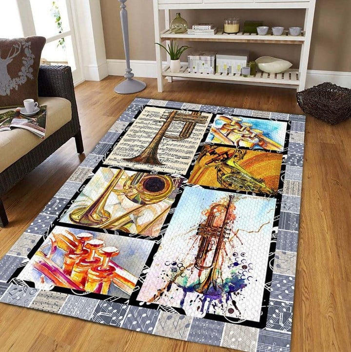 Trumpet Lovers Rectangle Rug Home Decor for Bedroom Living Room