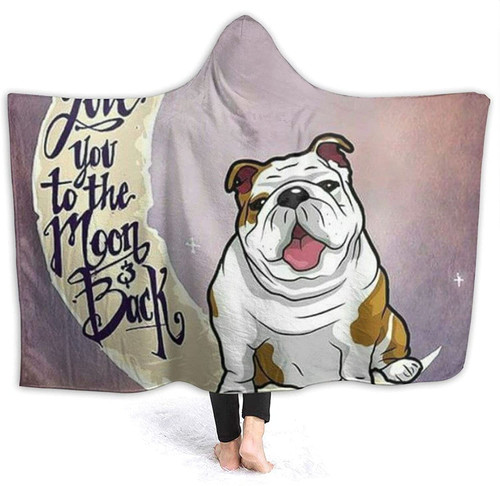 Happy Bulldog Hooded Blanket