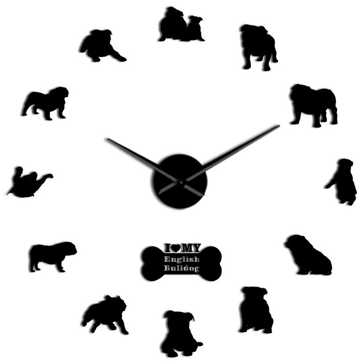 Mirror Effect Bulldog Clock