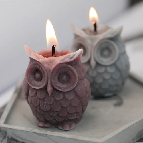 1pc 3D Owl Candle Mold Silicone Mold for Candle Making Handmade