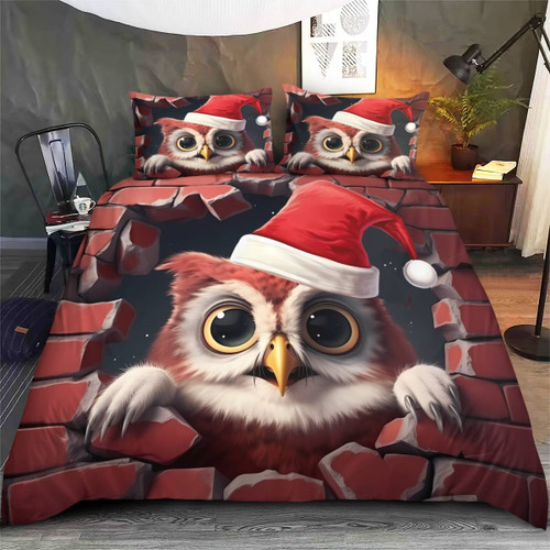 Owl Christmas bedding set