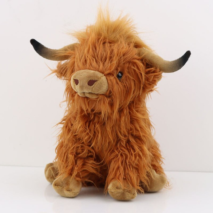 25cm Simulation Highland Cow Plush Animal Doll