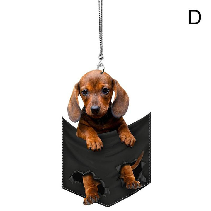 6Styles Dog Hanging Ornament Cute Funny Cartoon Car Key Chain