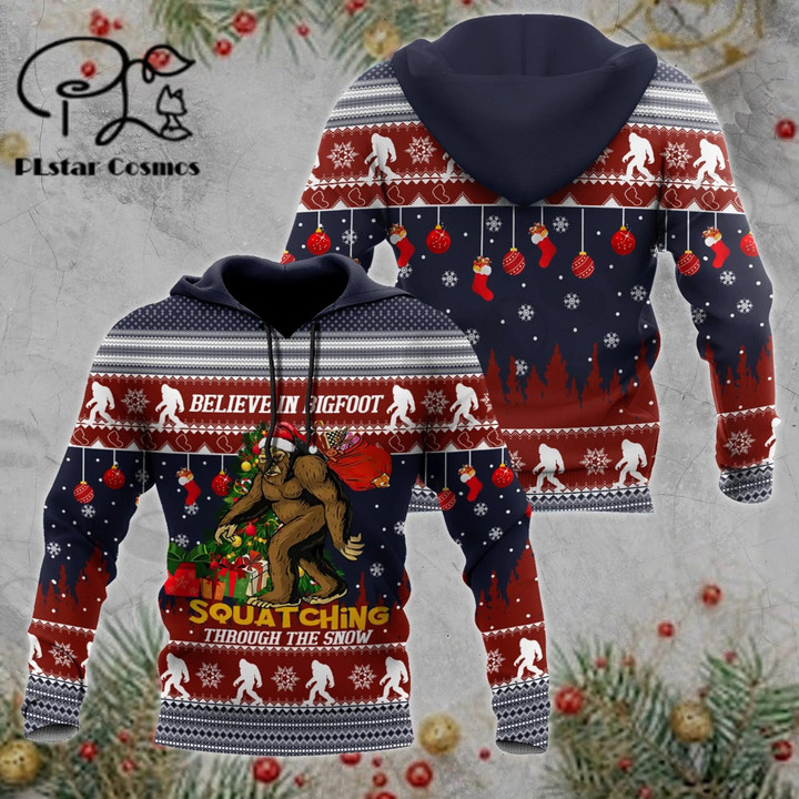 Newest Christmas Bigfoot 3DPrint Streetwear Hoodies