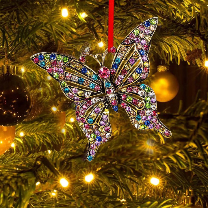 Creative Flat Acrylic Butterfly Christmas tree Decorations