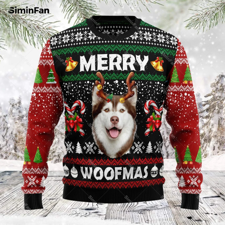 Husky Funny Christmas Sweater 3D Printed Sweatshirt