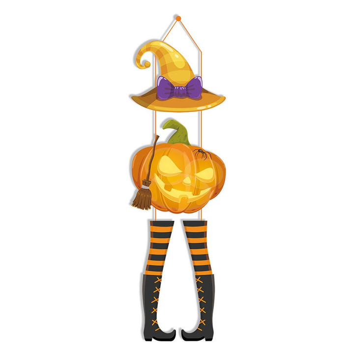 Halloween Pumpkin Witch Bat Skeleton Hanging Decorations Front Party Door Hanging Props Background Decoration