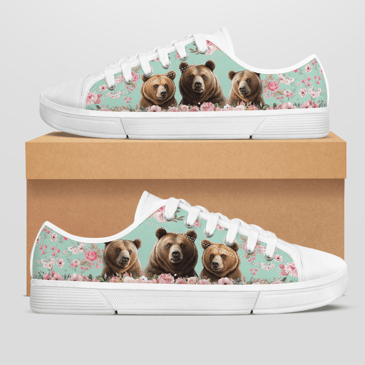 BEAR FLOWER STYLE LOW TOP SHOES